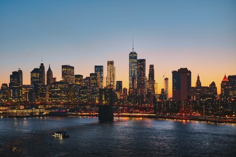 Brooklyn Bridge and New York City skyline, United States